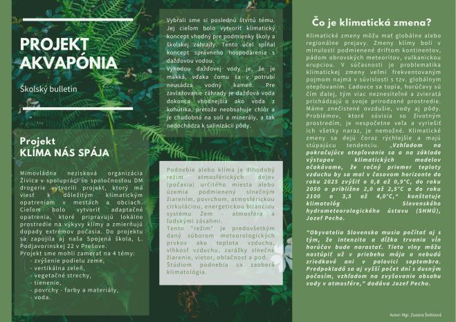 Žiaci Spojenej &scaron;koly Ľ. Podjavor&iacute;nskej v Pre&scaron;ove si buduj&uacute; vlastn&uacute; akvap&oacute;niu